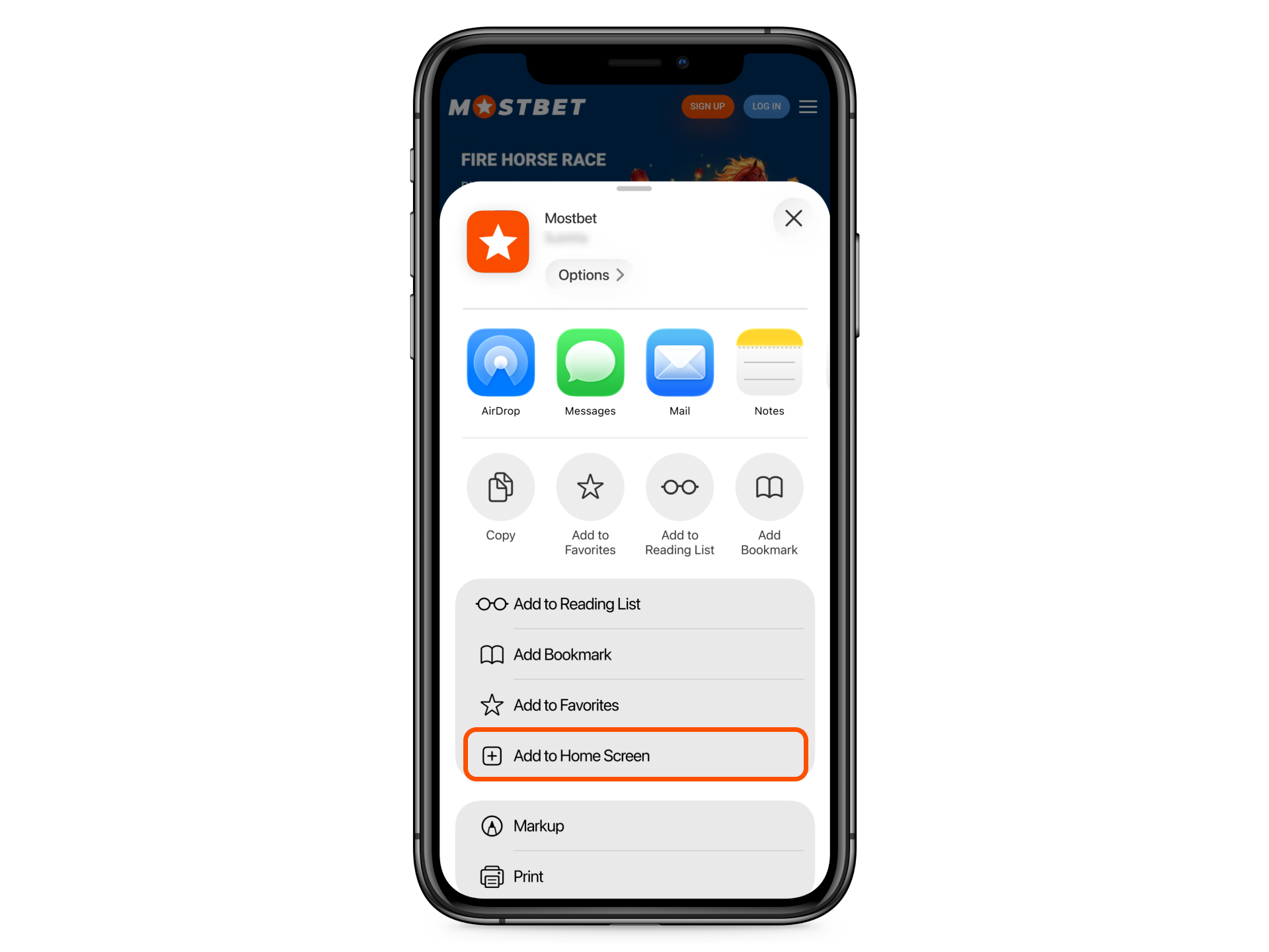 Add Mostbet to your homescreen in few taps.
